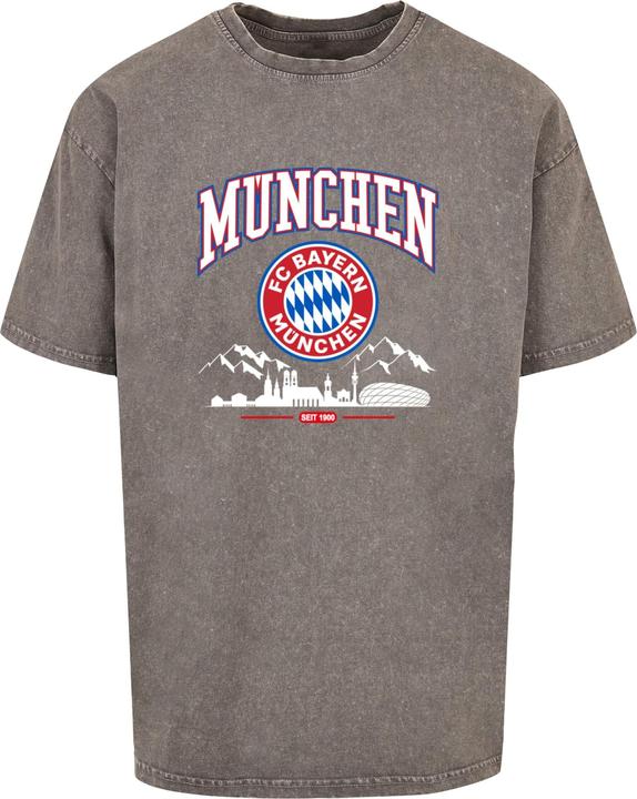 FC Bayern München FC Bayern Skyline for grey Acid Washed Heavy Oversize Tee - 115437 (L)