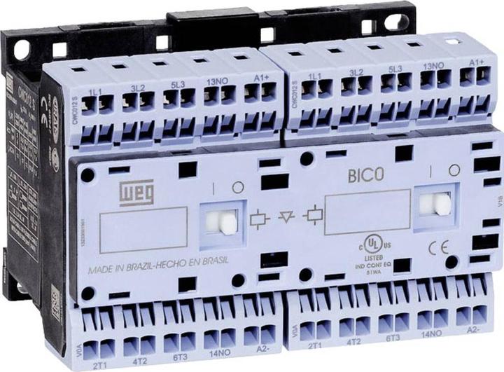 Actual product image Weg CWCI07-01-30D24S Reversing contactor 6 NO contacts 3 kW 230 V/AC 7 A with auxiliary contact
