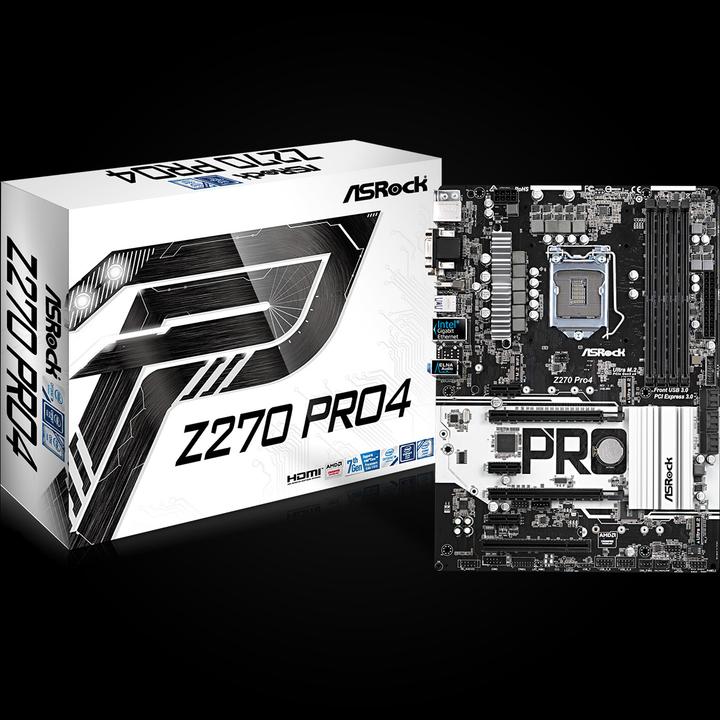Produktbild AsRock Z270 Pro4 (LGA 1151, Intel Z270, ATX)