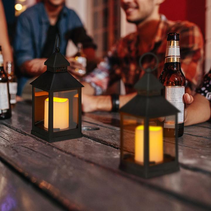 Actual product image Relaxdays Lantern with LED decorative candle, set of 4 (23 x 10 x 10 cm, 4 x)