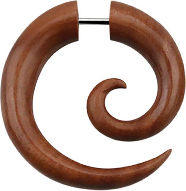 Star Piercing Fake Spirale aus Sawo Holz (Organisch, ohne Messing)