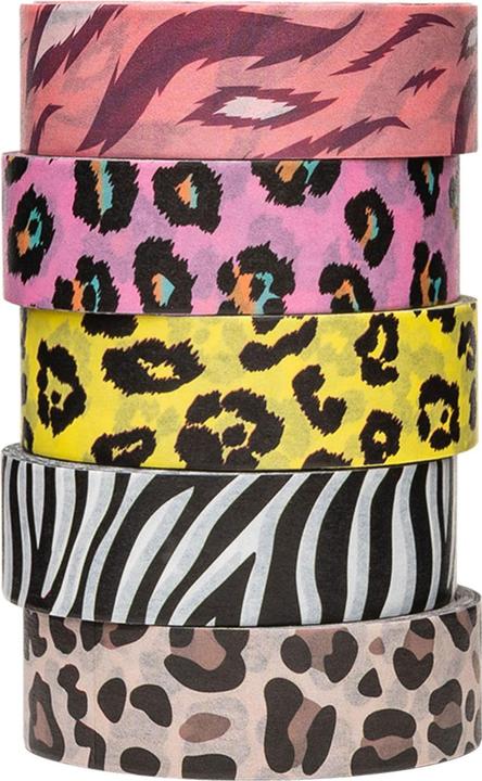 Colorations Washi tape motivo animali 5 rotoli, 5mtr.