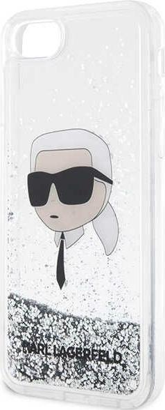 Actual product image Karl Lagerfeld KLHCI8LNKHCH iPhone 7/8/ SE 2020/2022 silver/silver hardcase Glitter Karl Head (Apple iPhone 7, Apple iPhone 8, Apple iPhone SE)