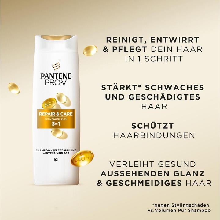 Valeurs nutritives et ingrédients Pantene Pro-V Repair & Care (400 ml, Shampoing liquide)