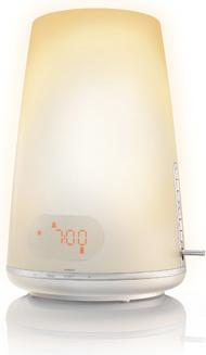 Actual product image Philips HF3485, clock radio with wake-up light, white