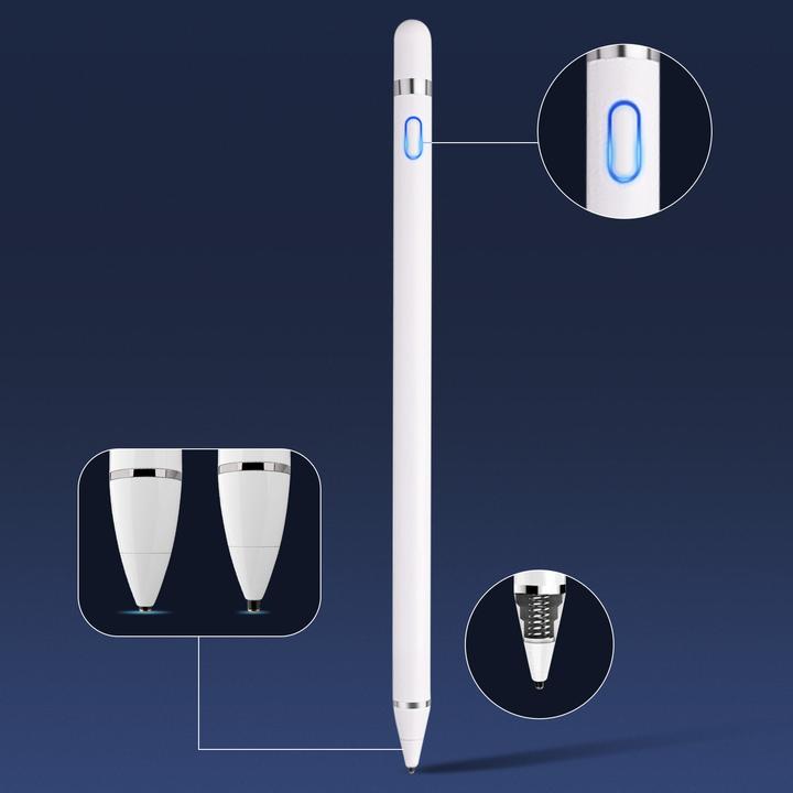 Immagine prodotto Avizar Penna per smartphone/tablet/PC touchscreen, punta fine, alluminio - Bianco