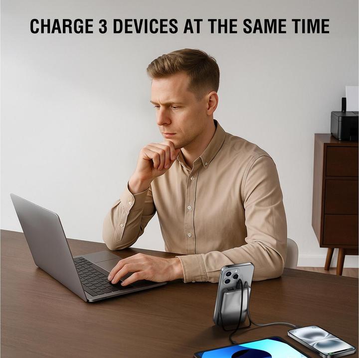 Image du produit 4smarts Wireless Powerbank Enterprise Pocket spacegrau (10000 mAh, 22.50 W, 37 Wh)