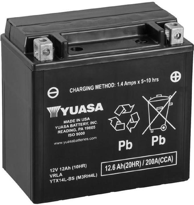 Produktbild Yuasa AGM Motorradbatterie 12V 12.6Ah 200A (12 V, 12.60 Ah, 200 A)