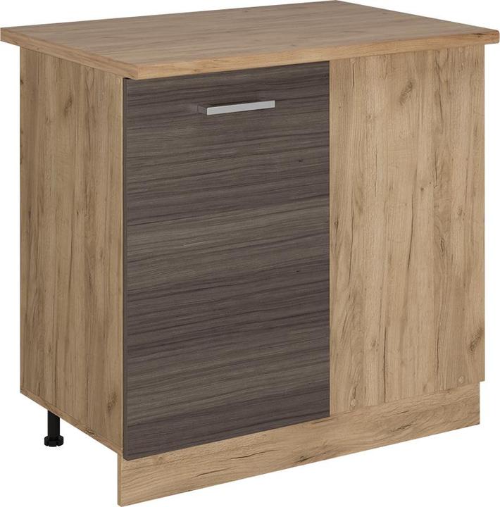 Produktbild Vicco Eckunterschrank R-Line, Edelgrau/Goldkraft Eiche, 86 cm, AP Eiche
