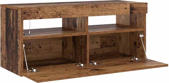 Actual product image VidaXL TV Schrank Lowboard Fernsehschrank Fernsehtisch mit LED Altholz-Optik (90 x 35 x 40 cm)