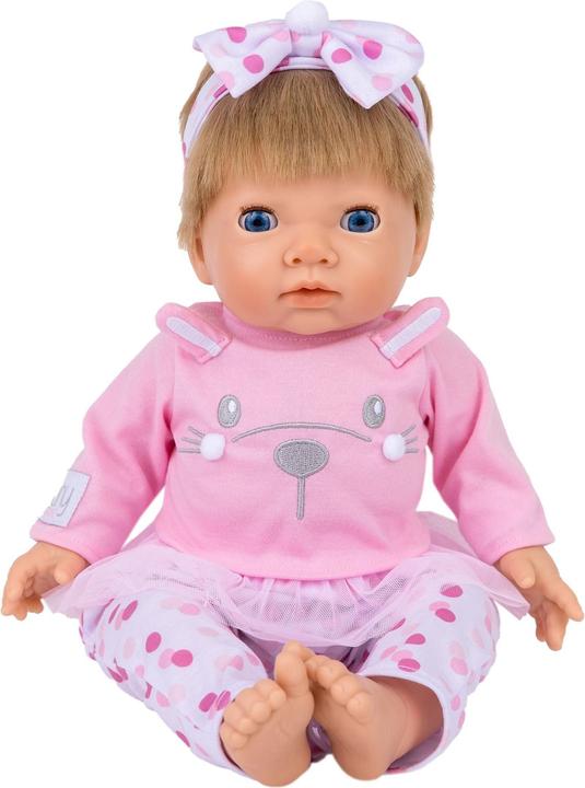 Productafbeelding Tiny Treasures Pink Bunny Baby Blond Haar (30542)