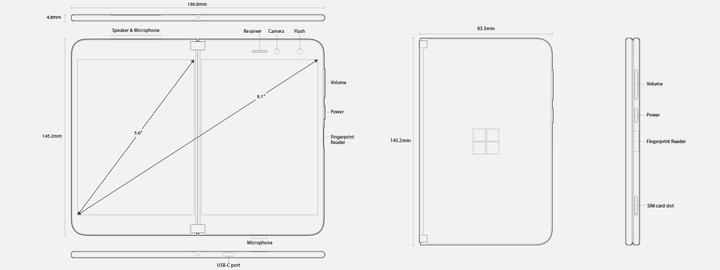 Immagine prodotto Microsoft Surface Duo (128 GB, Ghiacciaio, 8.10", Doppia SIM, 11 Mpx, 4G)