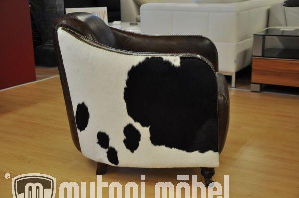Produktbild zz_ArchivedByPCD_Mutoni Vintage Design Sessel Vintage Leder Biblios (mit Kuhfell)