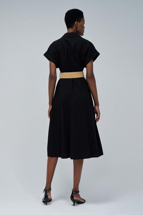 Produktbild Salsa Jeans Midikleid Linen Shirt Dress With Front Buttoned Belt (XS)