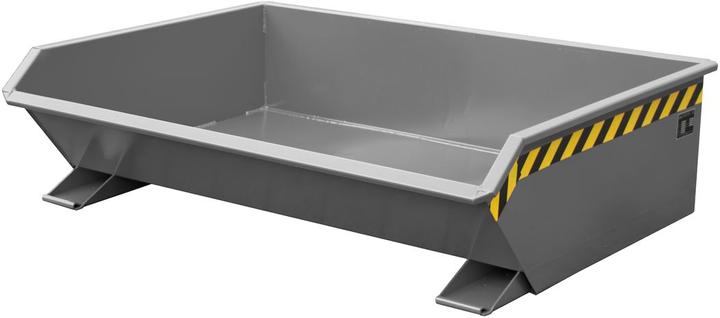 Produktbild eurokraft pro Mini-Spänekippbehälter, niedrige Schüttkante, Volumen 0,61 m³, grau RAL 7005 (610 l)