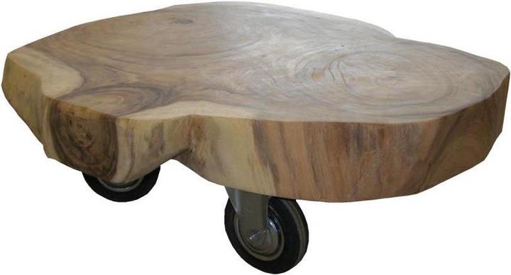 Produktbild zz_ArchivedByPCD_Mutoni Vintage Couchtisch Baumscheibe Munggur (auf Rollen) (60 x 80 x 31 cm)