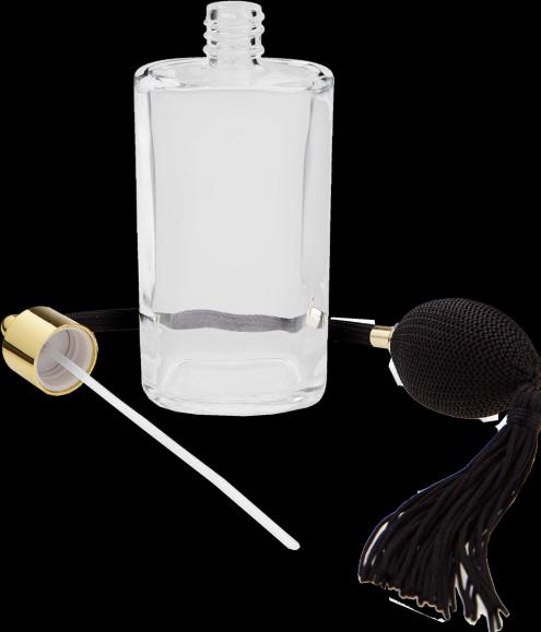 Immagine prodotto Bottiglia in vetro trasparente, ovale, con pompa a sfera, per 100 ml (100 ml)