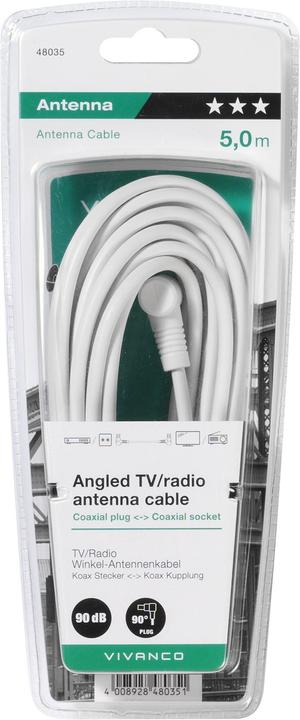 Actual product image Vivanco Coax angle plug on coax angle coupling (90 dB, Antenna cable)