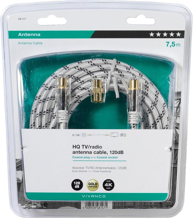 Produktbild Vivanco Koaxstecker Koaxkupplung (120 dB, Antennenkabel)