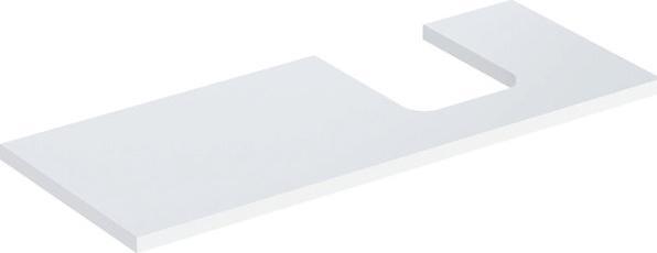 Geberit Piastra per lavabo ONE, taglio a destra, per lavabo da appoggio a forma di bacinella, 120x3x