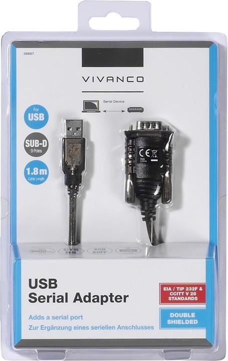Produktbild Vivanco USB Seriell-Adapter (Sub-D 9, 180 cm)