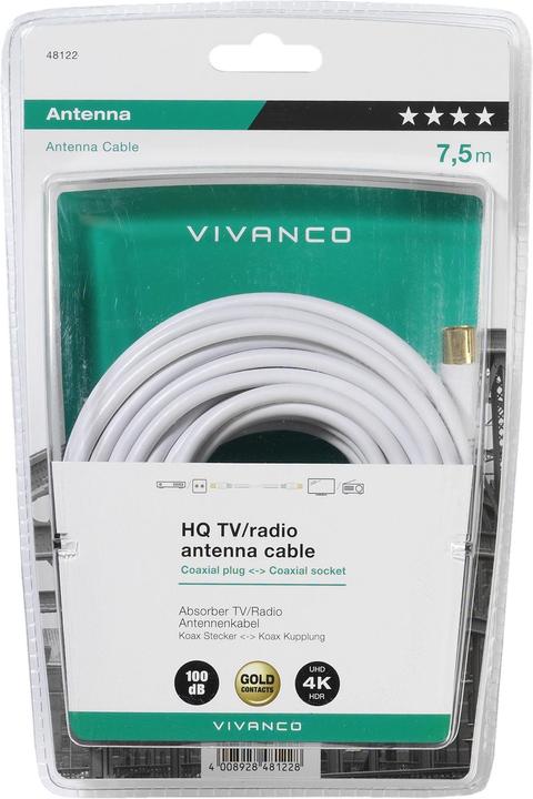 Image du produit Vivanco Coupleur coaxial pour câble d'antenne (Plug-Coax) (100 dB, Câble d'antenne)