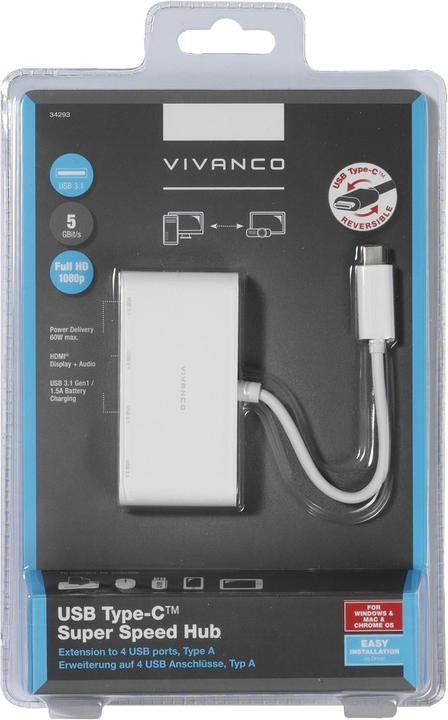 Image du produit Vivanco IT-USBC HUB4 (USB-C, 4 Ports)