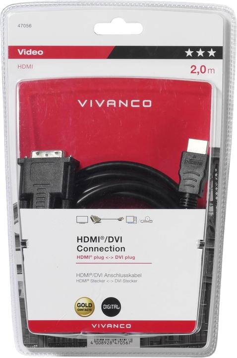 Actual product image Vivanco DVI — HDMI (Typ A) (2 m, HDMI)
