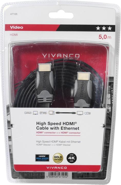 Produktbild Vivanco HDMI (Typ A) — HDMI (Typ A) (5 m, HDMI)