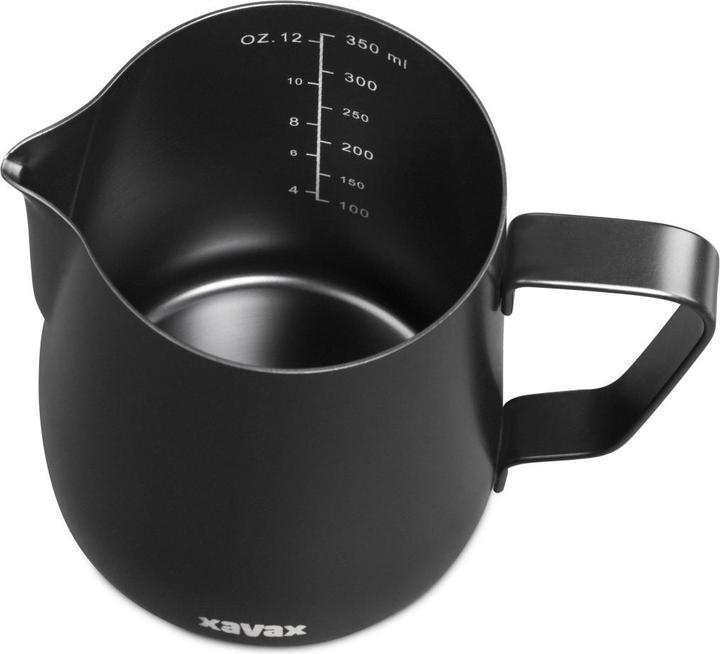 Image du produit Xavax Pot à lait Barista en acier inoxydable, pot à mousse de lait, 350ml, noir mat (0.35 l)