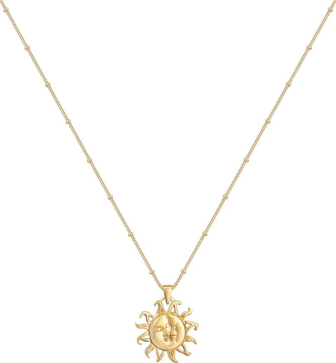Produktbild Elli Kugelkette Sonne Anhänger Vintage Design (Sterling Silber, 45 cm)