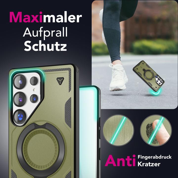 Image du produit Nalia Stormguard - Stossfeste Armor Ring Hülle für MagSafe - Military Kickstand Hardcase (Samsung Galaxy S25 Ultra)