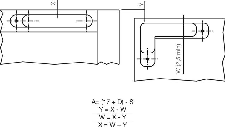 Actual product image Effegibrevetti ANKOR DS-19/27 Einlass-Scharnier rechts unten/links oben mit Push, titanfärbig