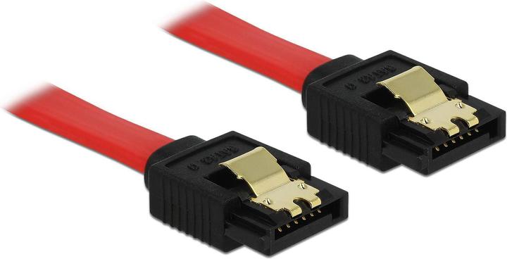Produktbild Delock SATA3 Kabel: 1.0m, Metall Clip, rot