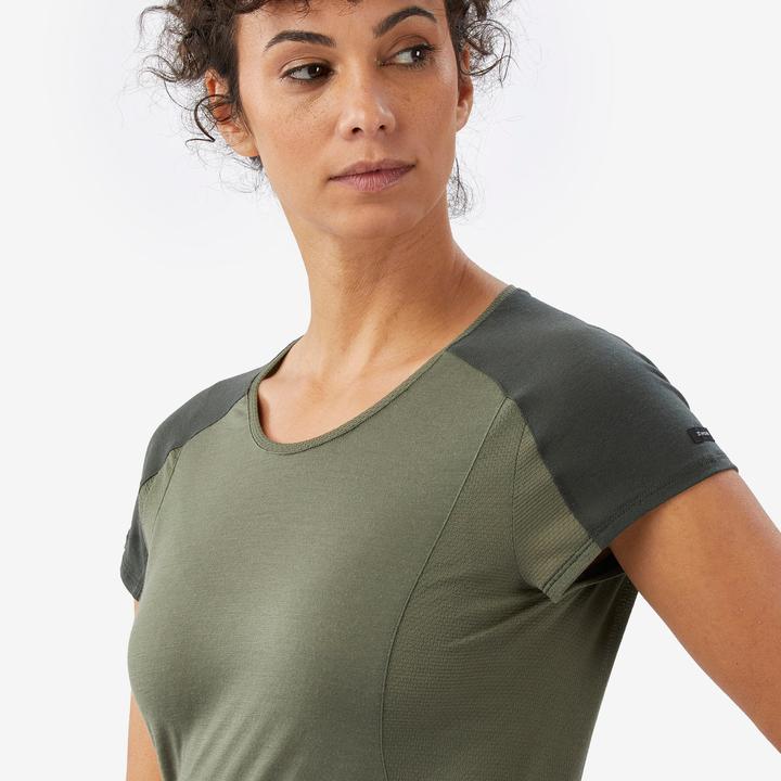 Actual product image Forclaz Merinoshirt Damen kurzarm - Merino Resist khaki (XL)