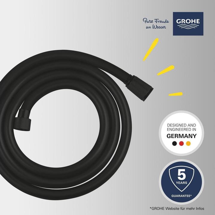Image du produit Grohe Flexible de douche Vitalio Flex QuickFix, 1750mm, universel, noir mat (175 cm)