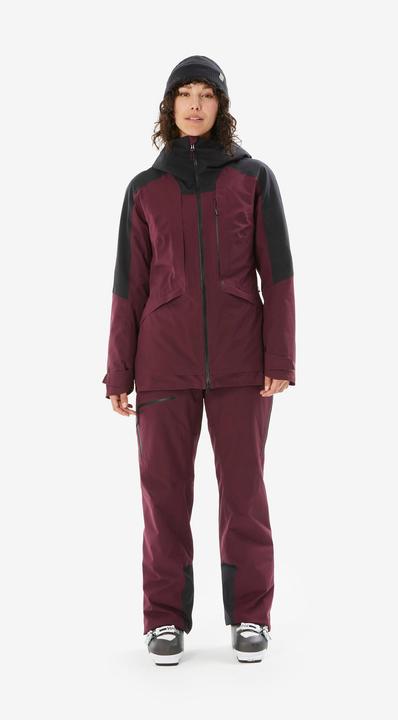 Produktbild Wedze Skijacke Damen vielseitig und warm - FR100 bordeauxrot/schwarz (XL)