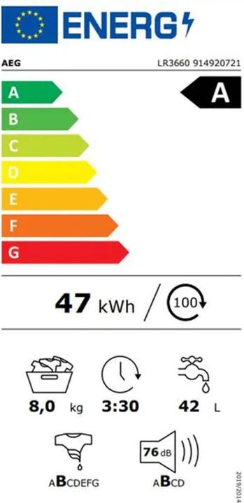 Energie-Label AEG LR3660 (8 kg, Links)