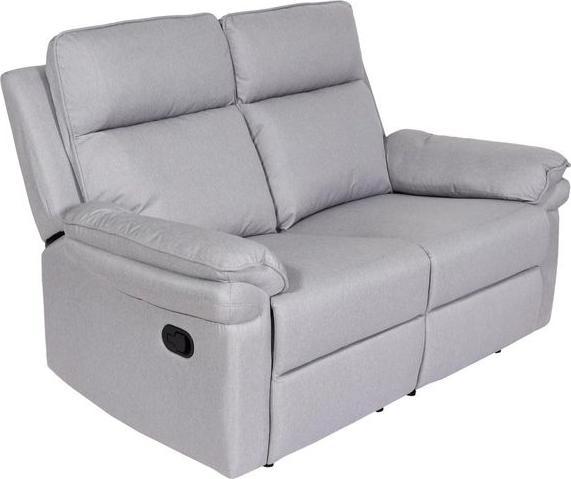 Produktbild Mendler 2er Kinosessel HWC-L94, Liegefunktion Nosagfederung Stoff/Textil - hellgrau