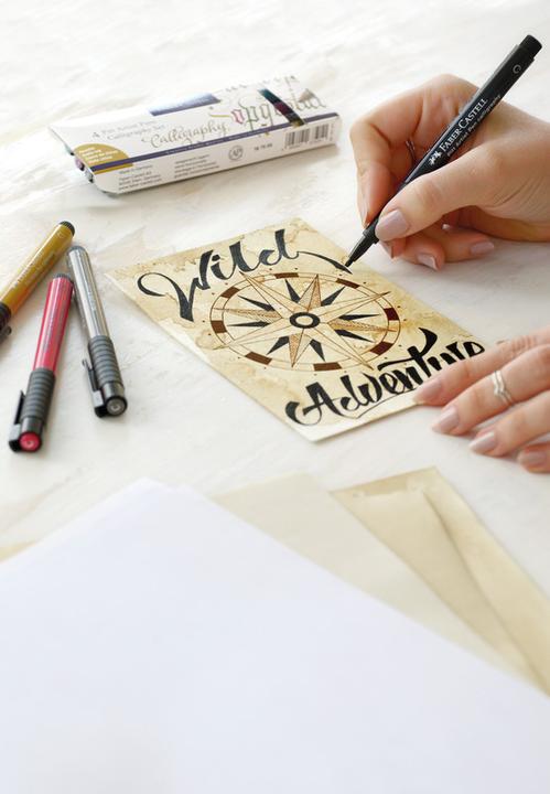 Image du produit Faber-Castell Feutres à l'encre de Chine Pitt Artist Pen Calligraphy 6 couleurs (Blanc, Jaune, Marron, Pink, 6 x)