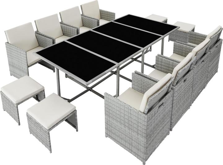 Immagine prodotto tectake Set da giardino in rattan Palma, 8+4+1, variante 2