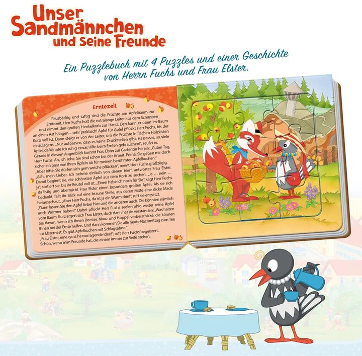 Produktbild Unser Sandmännchen Puzzlebuch mit 4 Puzzle Fuchs und Elster