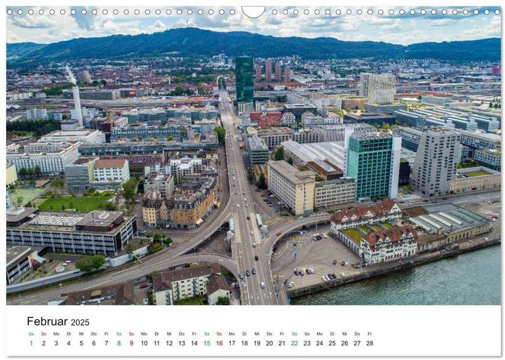 Actual product image Luftbildkalender Zrich (Wandkalender 2025 DIN A3 quer), Monatskalender (A3, German)