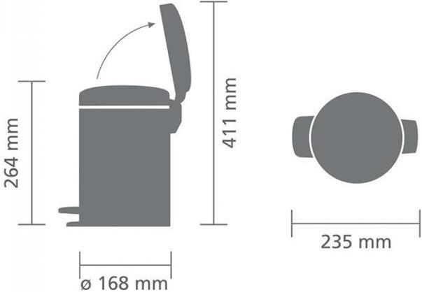 Image du produit Brabantia Poubelle à pédale NewIcon 3 litres (3 l)