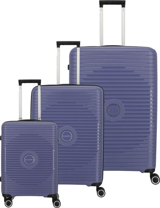 Travelite Orbita 4 Rollen Kofferset 3-teilig mit Dehnfalte (210 l, XL (ab 115l))