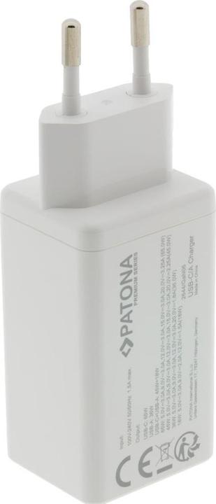Produktbild Patona GaN PD 65W USB-C + USB-A white (63 W)