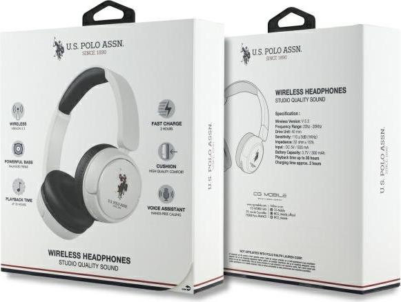 Immagine prodotto U.S. Polo US Polo Cuffie Bluetooth USHPV6PUNH Bianco DH Colore Logo (30 h)