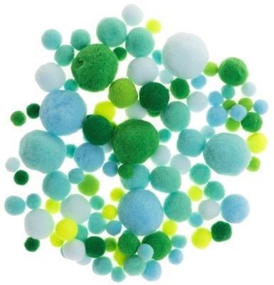 Produktbild Brewis Pompons in den Farben Grün und Blau, 20 g
