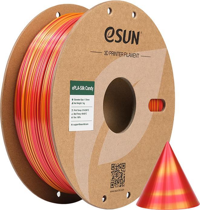 eSUN ePLA-Silk Candy Red-Gold Filament 1.75mm 1Kg (PLA, 1.75 mm, 1000 g, Red)