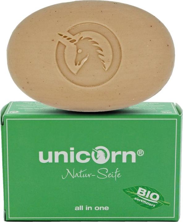 Actual product image Unicorn Naturseife All-in-one 100g mit Seifendose (Hard soap)